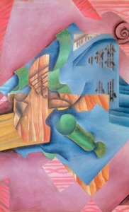 ヴァイオリンとグラス（静物） 作： Juan Gris
