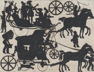 中国の影絵人形の図のシート 5、約。 1850～70年。 作： Juan Llorens