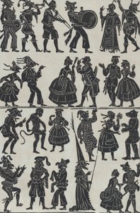 中国の影絵人形の図のシート 7、1859 年。 作： Juan Llorens