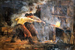 鍛冶屋、c19th 絵画 作： Juan Luna y Novicio