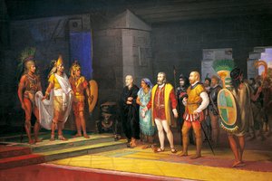 エルナン・コルテス、メキシコでモンテスマと出会う 作： Juan Ortega
