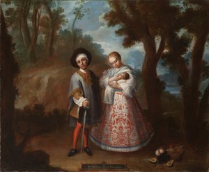 IX。スペイン人とアルビノから戻る（IX。Deespañoly albina、tornaatrás）、c.1760 作： Juan Patricio Morlete Ruiz