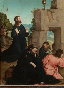 "(庭の苦悩) Peinture de Juan de Flandes (verse 1465-1519) 1514-1519 Dim 110x84 cm Museo del Prado, Madrid 作： Juan de Flandes