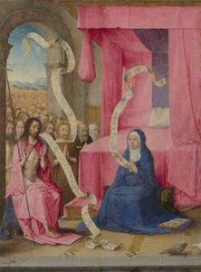 旧約聖書の贖いとともに聖母に現れたキリスト、c。 1500 作： Juan de Flandes