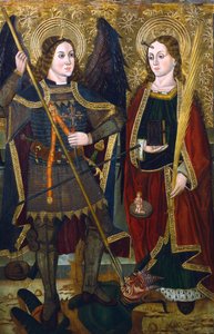聖ミカエルとエングラシア、c1489-c1513 作： Juan de la Abadia the Younger