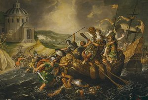 17世紀半ばのヘレンのレイプ。 作： Juan de la Corte