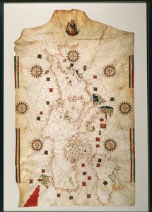19世紀、Juan de la Cosaが作成した航海用平面図のコピー 作： Juan de la Cosa