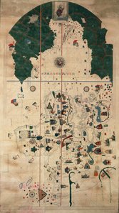 ホアン・デ・ラ・コサによるポルトラン-航海用平面図 1500年頃 作： Juan de la Cosa