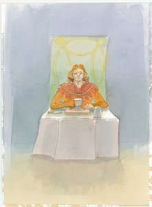中世の領主がテーブルに座っていた2004年。 作： Judith Dobie