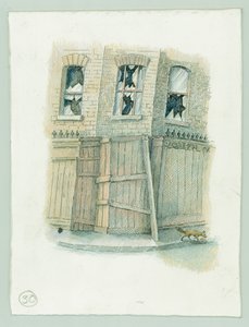 2014 年 1914 年、ノース ヨークシャー州スカボローに対するドイツ海軍の砲撃。 作： Judith Dobie