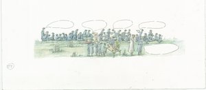 2014 年 1914 年、ノース ヨークシャー州スカボローに対するドイツ海軍の砲撃。 作： Judith Dobie