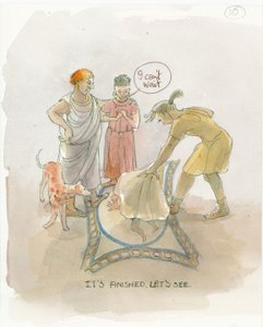 2003年、マーカスとジュリアにモザイクの床を公開する職人。 作： Judith Dobie