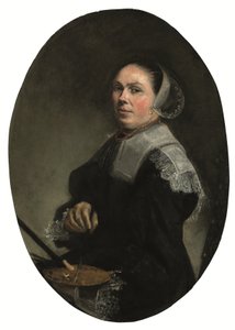 アーティストの肖像（パネルに油彩） 作： Judith Leyster