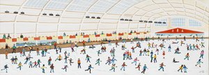 リッチモンドでのスケート、2009年（紙にグワッシュ） 作： Judy Joel
