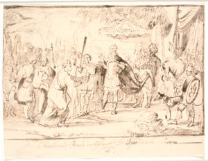 1458 年 5 月、クリスチャン 1 世がスウェーデン王として迎えられる 作： Jürgen Ovens
