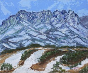 冬の山岳風景 作： 