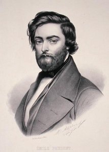 マリー・アロペ（1812-83）が彫ったエミール・プリュダン（1817-63）の肖像（リトグラフ）。 作： Jules (after) Laure