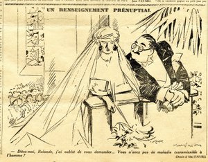 モノクロの風刺的な作品 作： Jules Abel Faivre