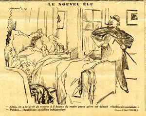 キャンディード、白黒の風刺的な 作： Jules Abel Faivre
