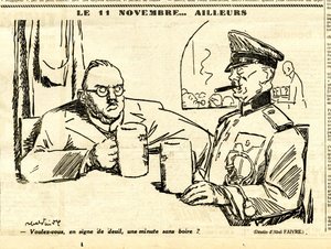 キャンディード、白黒の風刺的な 作： Jules Abel Faivre