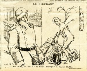 キャンディード、白黒の風刺的な 作： Jules Abel Faivre