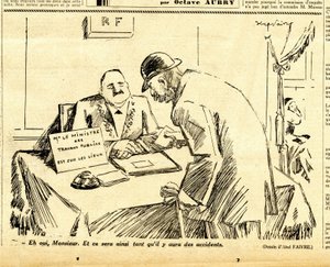 キャンディード、白黒の風刺的な 作： Jules Abel Faivre