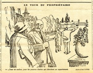 キャンディード、白黒の風刺的な 作： Jules Abel Faivre