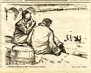 キャンディード、白黒の風刺的な 作： Jules Abel Faivre
