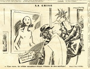 キャンディード、白黒の風刺的な 作： Jules Abel Faivre