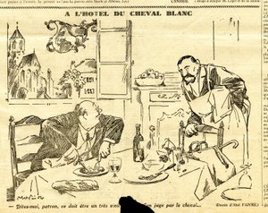 キャンディード、白黒の風刺的な 作： Jules Abel Faivre