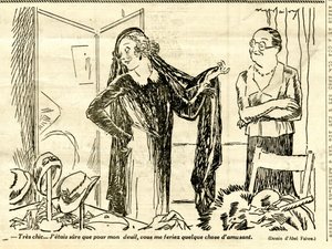 キャンディード、白黒の風刺的な 作： Jules Abel Faivre