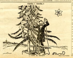 キャンディード、白黒の風刺的な 作： Jules Abel Faivre