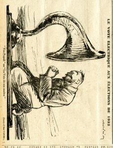 キャンディード、白黒の風刺的な 作： Jules Abel Faivre