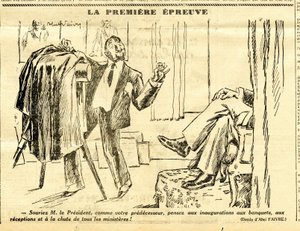 キャンディード、白黒の風刺的な 作： Jules Abel Faivre