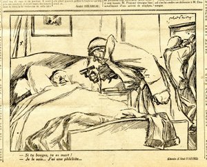 キャンディード、白黒の風刺的な 作： Jules Abel Faivre