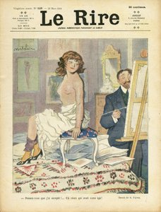 アベル・フェーヴル（1867-1945）による『Le Rire』誌表紙のイラスト、22/03/13 - アート, ヌーディット - 画家・アーティスト, モデル（ポーズをとる人 作： Jules Abel Faivre