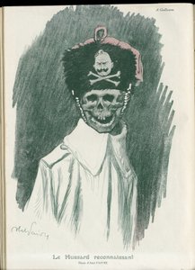 アベル・フェーヴル（1867-1945）による「ファンタジオ」でのイラスト、01/05/15 - 感謝するフサール - 14 -18年の戦争、ドイツ・プロイセン - ウィリアム2世、死神・同志 - 死、FacesRiantes