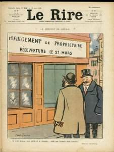 アベル・フェーヴル（1867-1945）のイラストが「Le Rire」誌の表紙を飾る（2008年3月21日） - The contract of hire - Architecture Urban Planning, Wedding, Adultere, Shops 作： Jules Abel Faivre