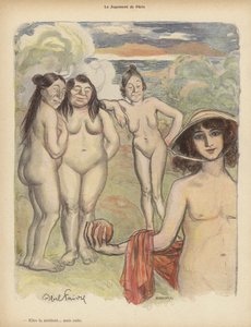 パリの審判（カラーリトグラフ 作： Jules Abel Faivre