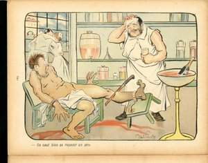 バタープレート、51番、カラーの風刺画 作： Jules Abel Faivre