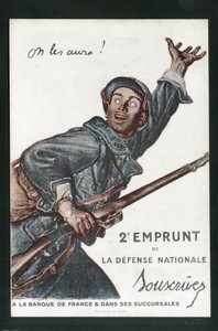 ポストカード、カラーで風刺的。アベル・フェーヴル（1867-1945）が描いた兵士たちのイラスト。 作： Jules Abel Faivre
