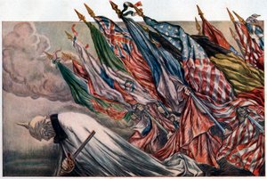 1918年「第4回国防軍貸与」のポスター（ポスター 作： Jules Abel Faivre