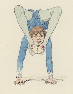 女性体操選手（カラーリトグラフ 作： Jules Arsene (after) Garnier