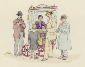 縁日のレモネード売り（カラーリトグラフ 作： Jules Arsene (after) Garnier