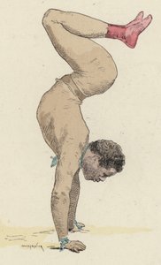 逆立ちをしているサーカスの体操選手 作： Jules Arsene Garnier