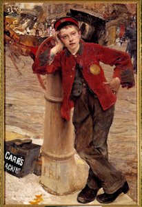 小さなイギリス人の靴磨き ジュール・バスティアン・ルパージュ（1848-1884）の絵画 1882年 日0.89x1.32 m パリ、装飾美術