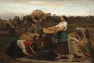 ナタネを収穫するナタネ、1860 年。 作： Jules Breton