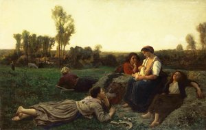 Haymakers at Rest;ルレポデヘイズ、1873 作： Jules Breton