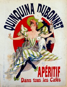 Quinquina Dubonnet "Aperitif dans tous les cafes "の広告。ジュール・シェレ（1836-1932）のポスター