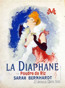 「」ラディアファン：ライスパウダー「」の広告ヘンリエットロシンバーナード別名サラベルンハルト 作： Jules Cheret